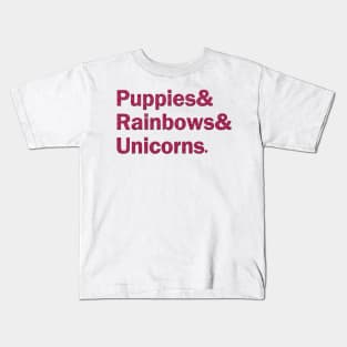 Puppies & Rainbows & Unicorns - Pink Sparkle Kids T-Shirt